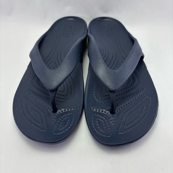 CROCS “Kandee II” Iconic Comfort Flip Flops Dark Blue Size Women’s 8 - Picture 4 of 12